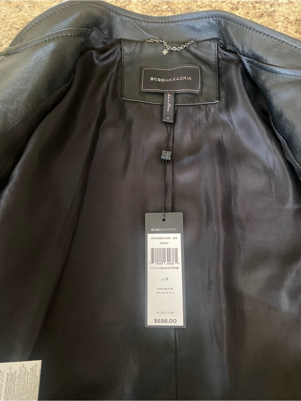 BCBGMaxAzria Black Leather Moto Jacket - Picture 4 of 6